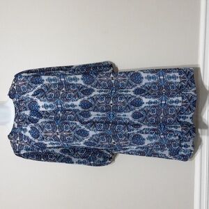 Eva Mendes women Sift dress floral mini length casual S office vacation blue